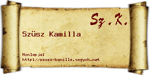 Szüsz Kamilla névjegykártya